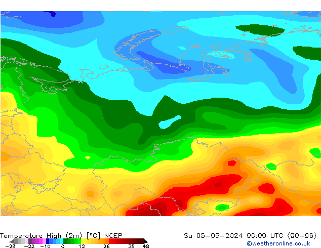 Max.  (2m) NCEP  05.05.2024 00 UTC