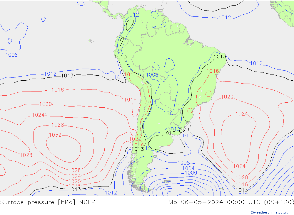 Luchtdruk (Grond) NCEP ma 06.05.2024 00 UTC