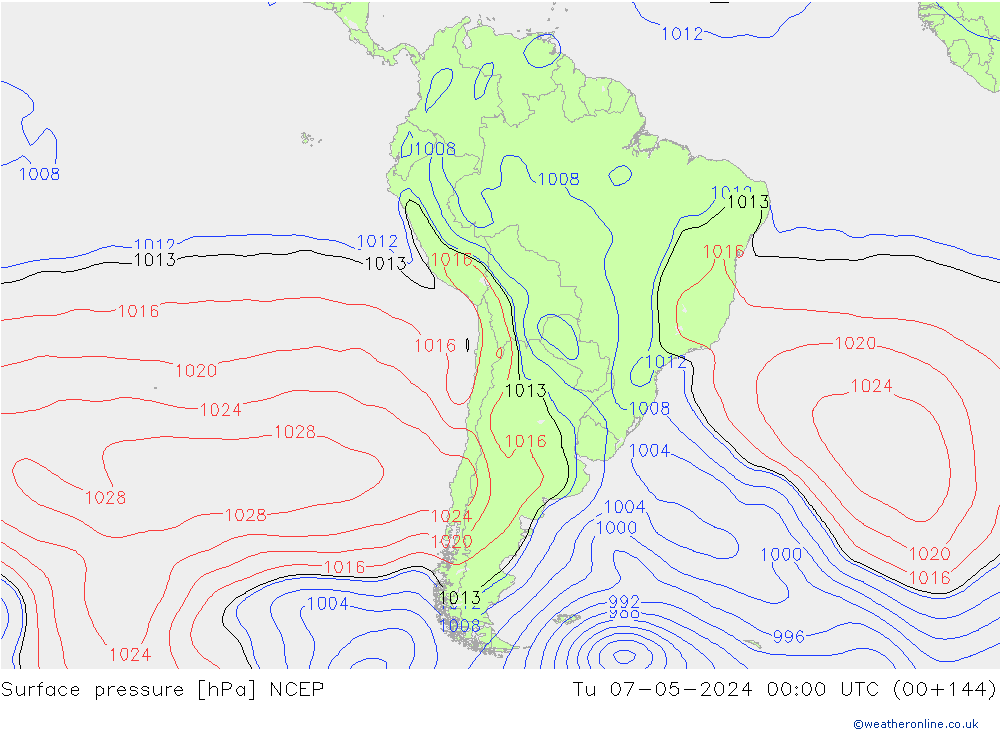 Yer basıncı NCEP Sa 07.05.2024 00 UTC