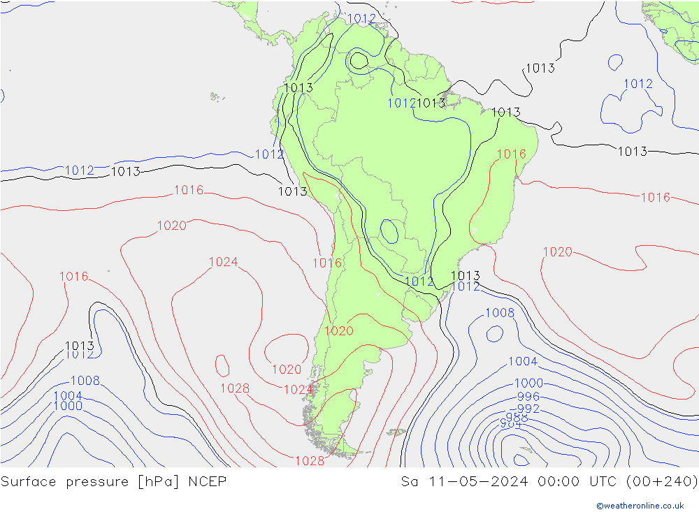 Atmosférický tlak NCEP So 11.05.2024 00 UTC