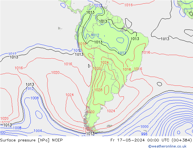 Bodendruck NCEP Fr 17.05.2024 00 UTC