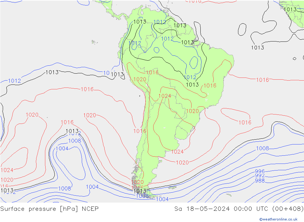 ciśnienie NCEP so. 18.05.2024 00 UTC