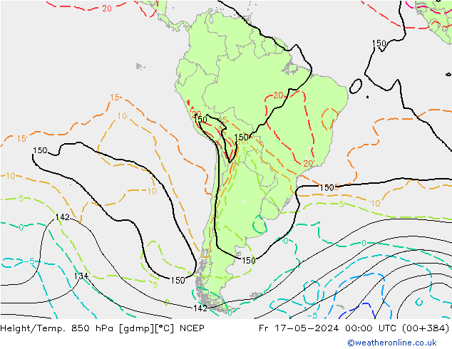 Height/Temp. 850 hPa NCEP pt. 17.05.2024 00 UTC