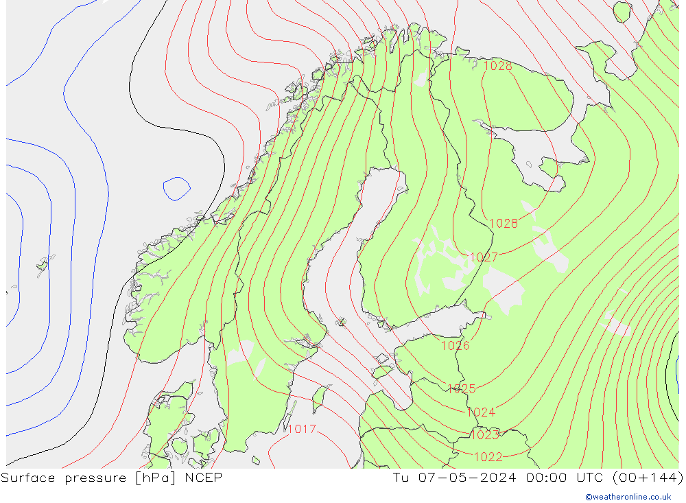 Yer basıncı NCEP Sa 07.05.2024 00 UTC