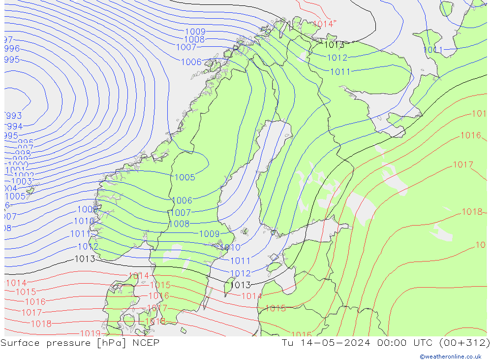 Surface pressure NCEP Tu 14.05.2024 00 UTC