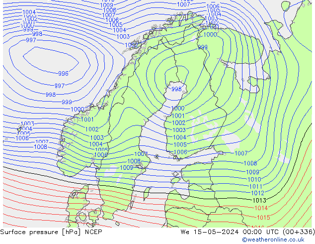 Bodendruck NCEP Mi 15.05.2024 00 UTC