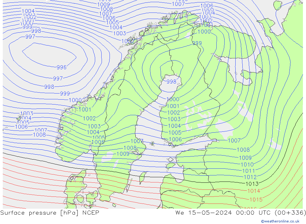Surface pressure NCEP We 15.05.2024 00 UTC