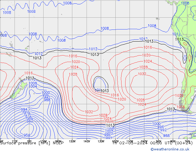 Bodendruck NCEP Do 02.05.2024 00 UTC
