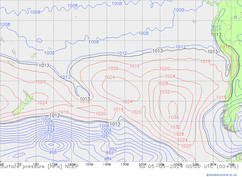 Yer basıncı NCEP Paz 05.05.2024 00 UTC