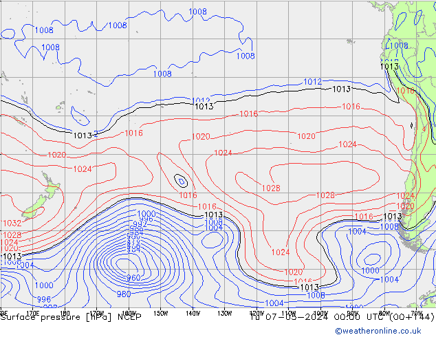 Yer basıncı NCEP Sa 07.05.2024 00 UTC