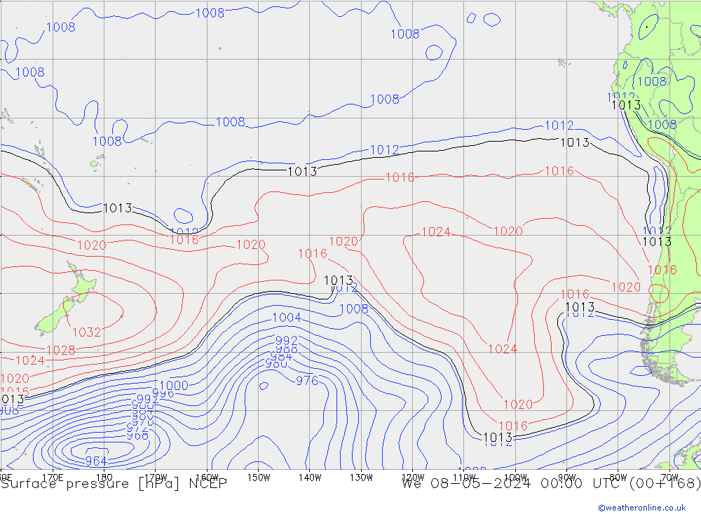 pression de l'air NCEP mer 08.05.2024 00 UTC