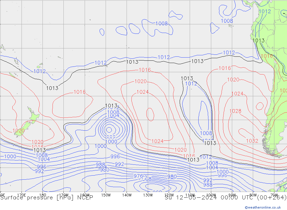 pression de l'air NCEP dim 12.05.2024 00 UTC