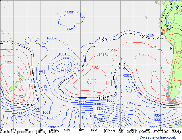 Bodendruck NCEP Fr 17.05.2024 00 UTC