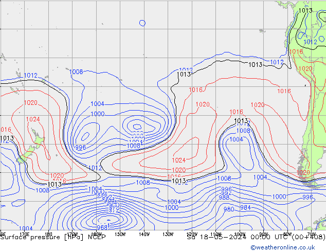 pressão do solo NCEP Sáb 18.05.2024 00 UTC