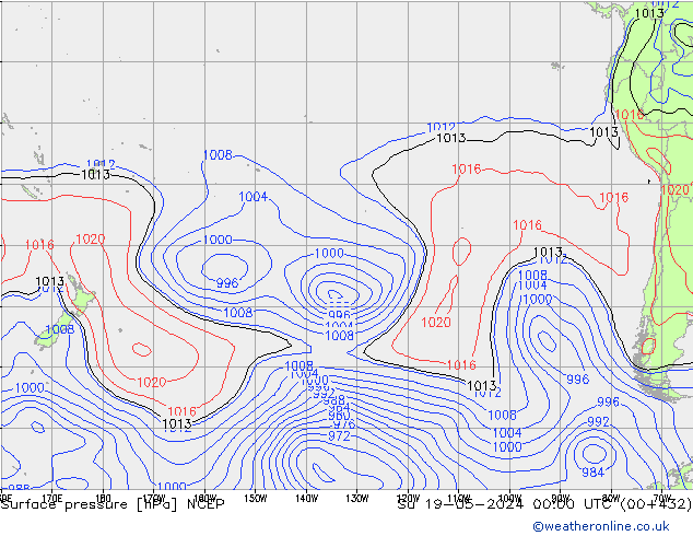 Surface pressure NCEP Su 19.05.2024 00 UTC