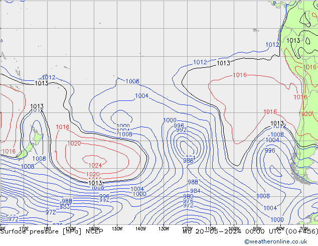 Pressione al suolo NCEP lun 20.05.2024 00 UTC