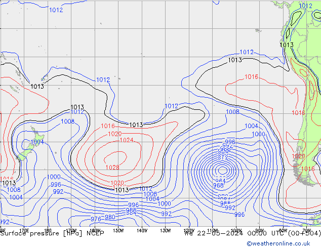 приземное давление NCEP ср 22.05.2024 00 UTC