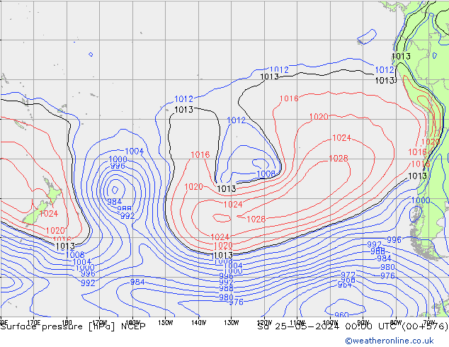 Luchtdruk (Grond) NCEP za 25.05.2024 00 UTC