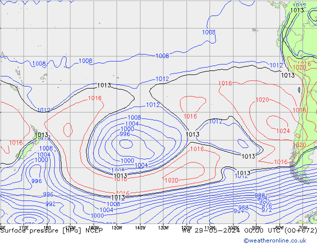 Yer basıncı NCEP Çar 29.05.2024 00 UTC