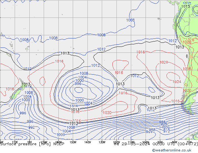 Luchtdruk (Grond) NCEP wo 29.05.2024 00 UTC