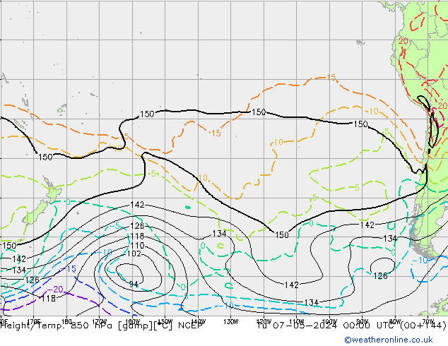 Height/Temp. 850 hPa NCEP Tu 07.05.2024 00 UTC