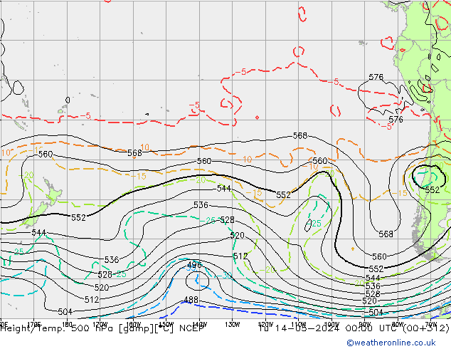 Height/Temp. 500 hPa NCEP  14.05.2024 00 UTC