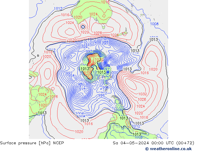 Surface pressure NCEP Sa 04.05.2024 00 UTC