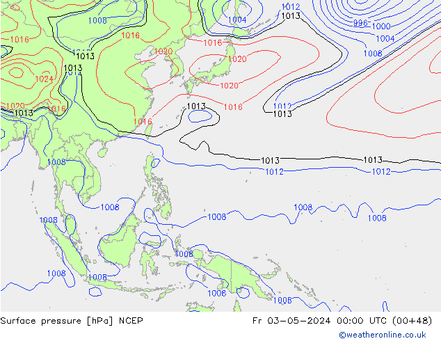 pression de l'air NCEP ven 03.05.2024 00 UTC