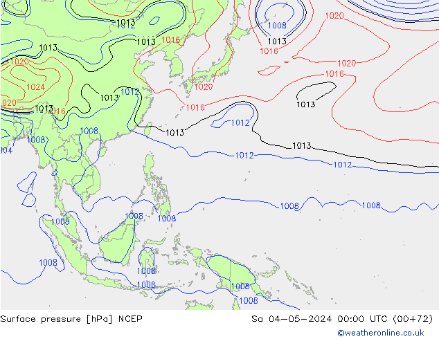 Atmosférický tlak NCEP So 04.05.2024 00 UTC
