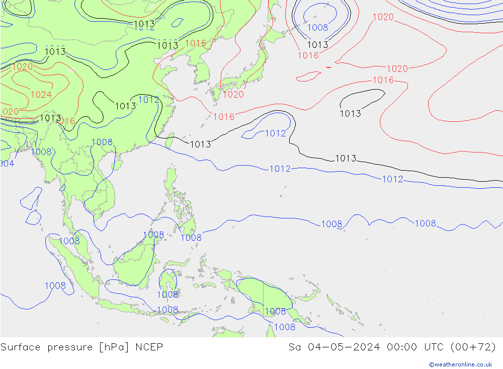 ciśnienie NCEP so. 04.05.2024 00 UTC