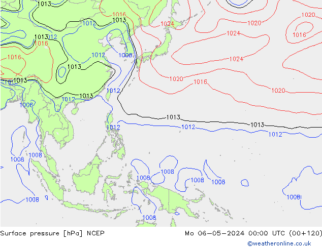 Surface pressure NCEP Mo 06.05.2024 00 UTC