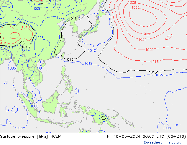 ciśnienie NCEP pt. 10.05.2024 00 UTC