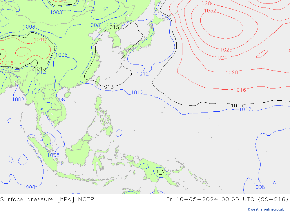 pression de l'air NCEP ven 10.05.2024 00 UTC