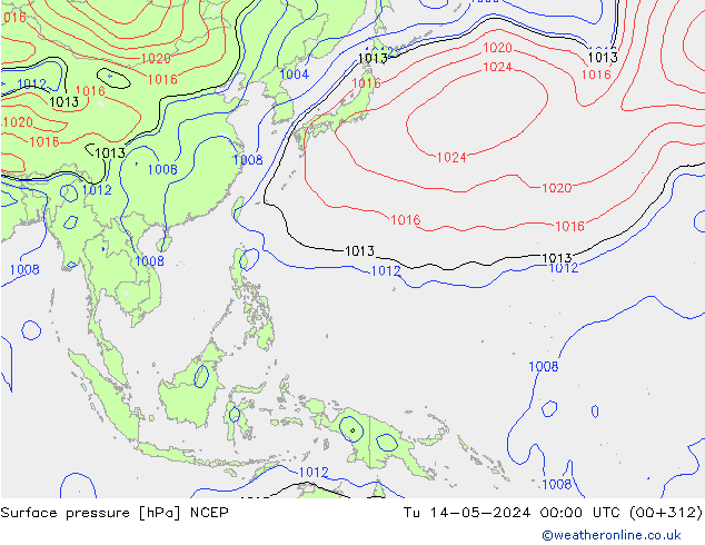 Yer basıncı NCEP Sa 14.05.2024 00 UTC