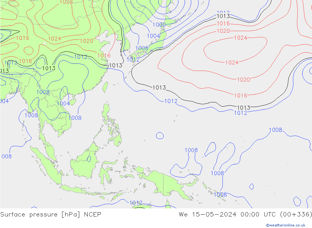 ciśnienie NCEP śro. 15.05.2024 00 UTC