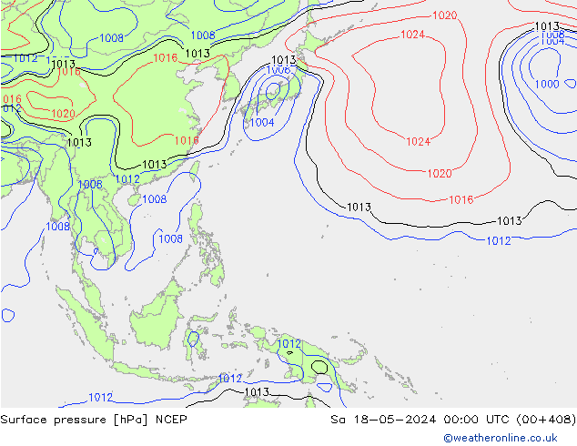 Surface pressure NCEP Sa 18.05.2024 00 UTC