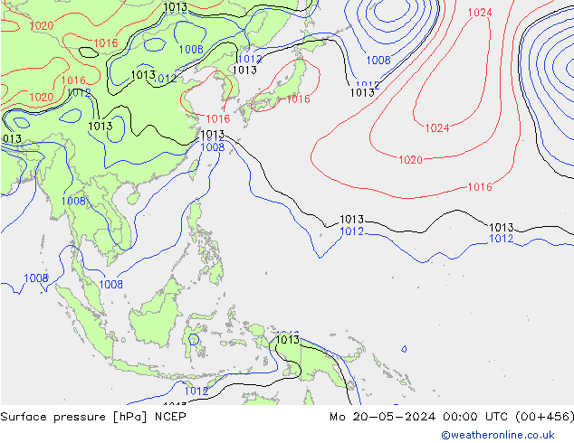 Surface pressure NCEP Mo 20.05.2024 00 UTC