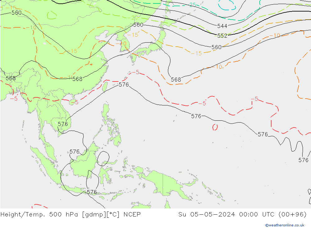 Height/Temp. 500 hPa NCEP Ne 05.05.2024 00 UTC