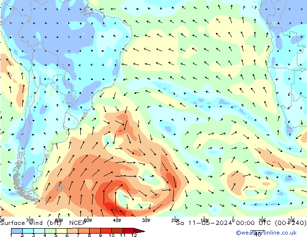  10 m (bft) NCEP  11.05.2024 00 UTC