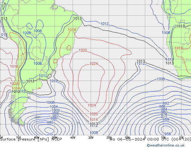 ciśnienie NCEP pon. 06.05.2024 00 UTC