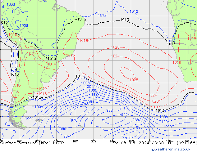 ciśnienie NCEP śro. 08.05.2024 00 UTC