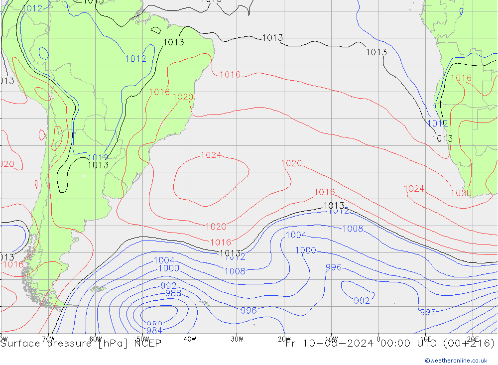 Yer basıncı NCEP Cu 10.05.2024 00 UTC