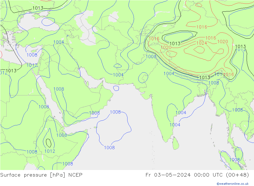 pressão do solo NCEP Sex 03.05.2024 00 UTC