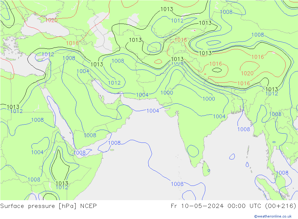 приземное давление NCEP пт 10.05.2024 00 UTC