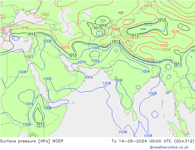 Presión superficial NCEP mar 14.05.2024 00 UTC