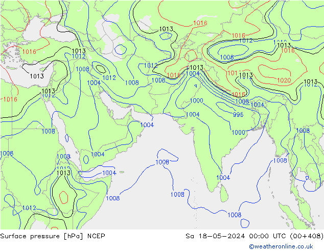 地面气压 NCEP 星期六 18.05.2024 00 UTC
