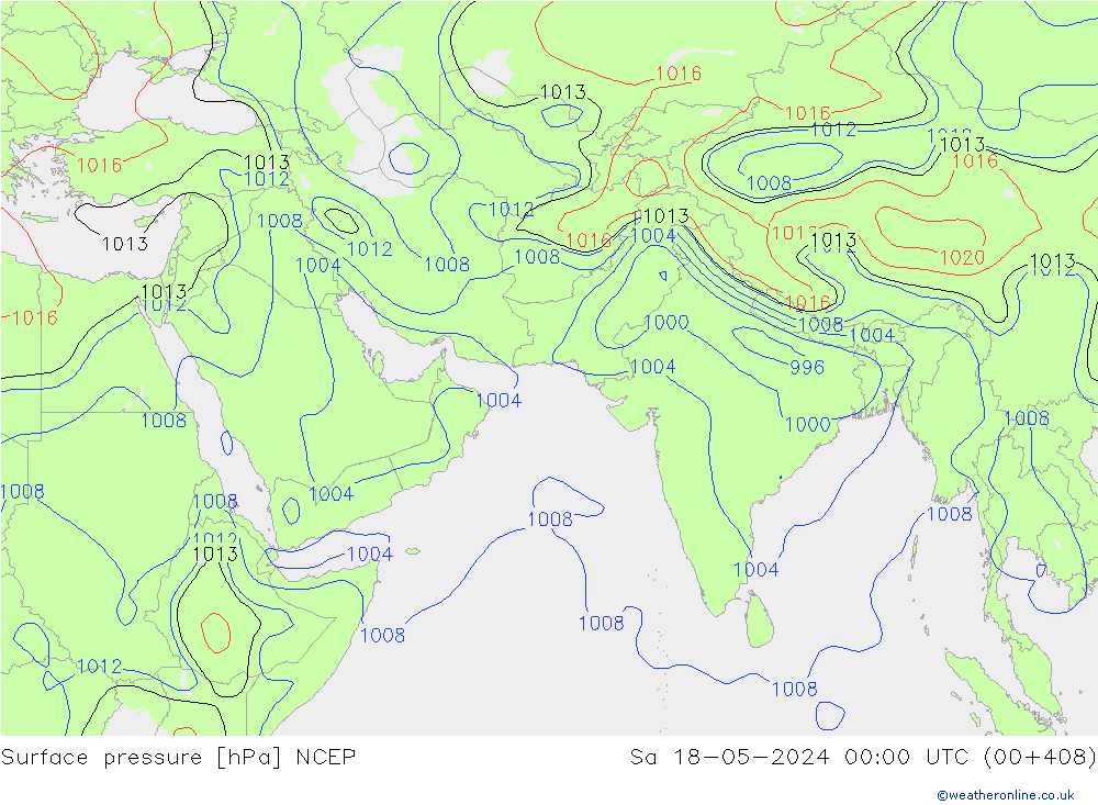 приземное давление NCEP сб 18.05.2024 00 UTC