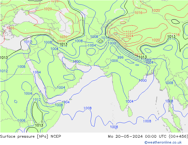 Atmosférický tlak NCEP Po 20.05.2024 00 UTC