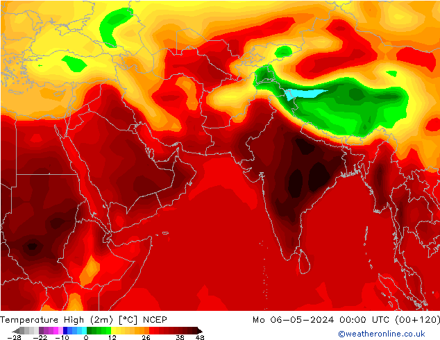Temperatura máx. (2m) NCEP lun 06.05.2024 00 UTC
