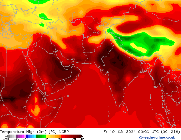 Темпер. макс 2т NCEP пт 10.05.2024 00 UTC